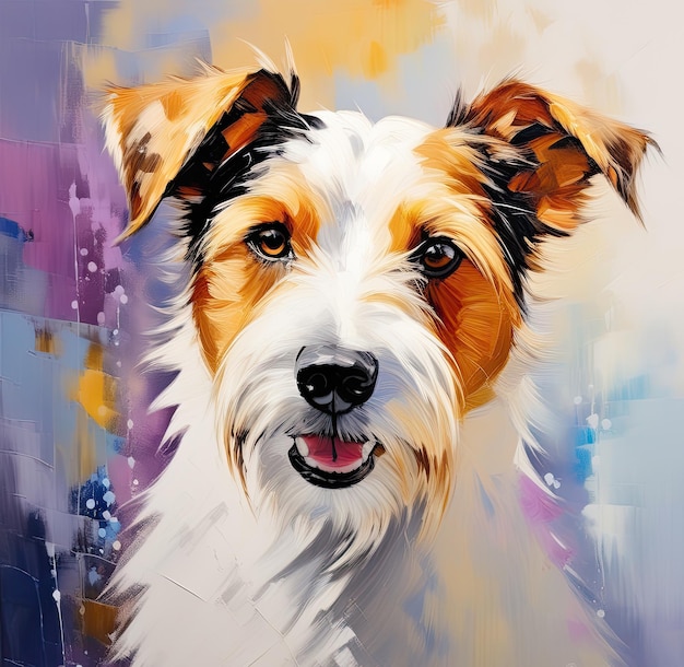 Portrait of a dog Modern art oil painting