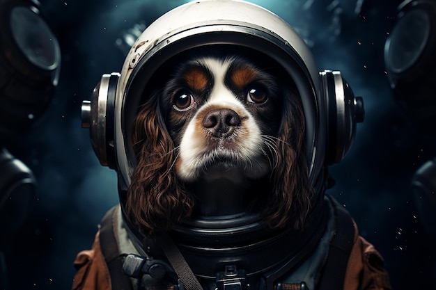 Portrait of a Dog in Space Suit Generative By Ai