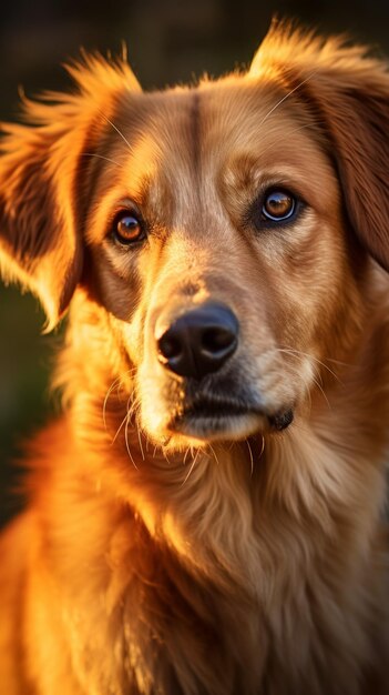 金色のコートを着た犬の肖像画