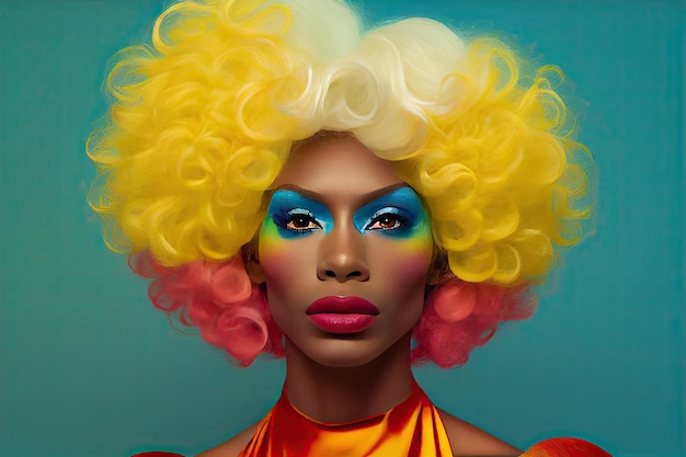 Portrait of drag queen fictional character ai generative