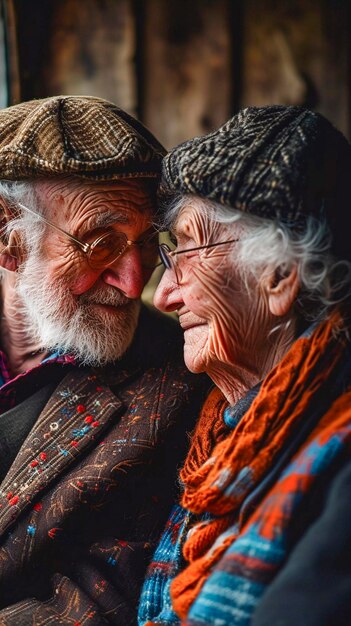 高齢夫婦の肖像画 シネマスタイル ジェネレーティブAI