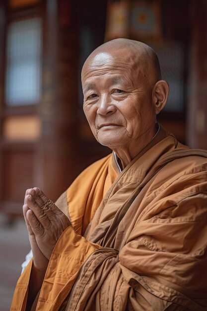 Photo portrait of an elderly monk