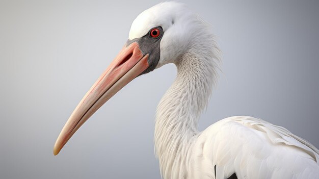 portrait of an elegant stork on a clean white background capturing the graceful and majestic beauty of this longlegged bird