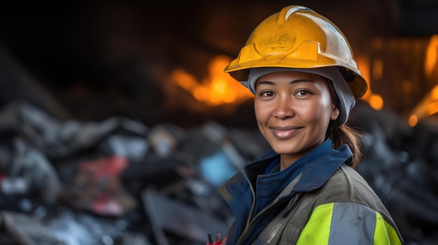 Portrait of an employee of a waste management company