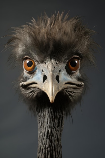 Portrait of emu close up