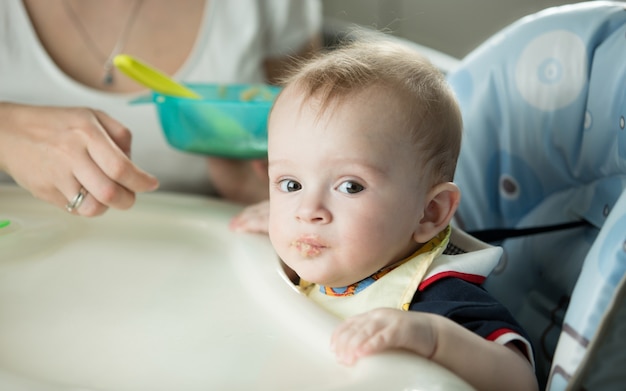 Portrait of energetic cute toddler