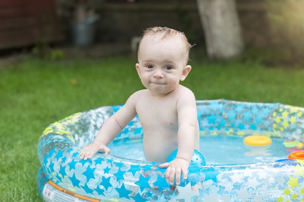 Portrait of energetic cute toddler