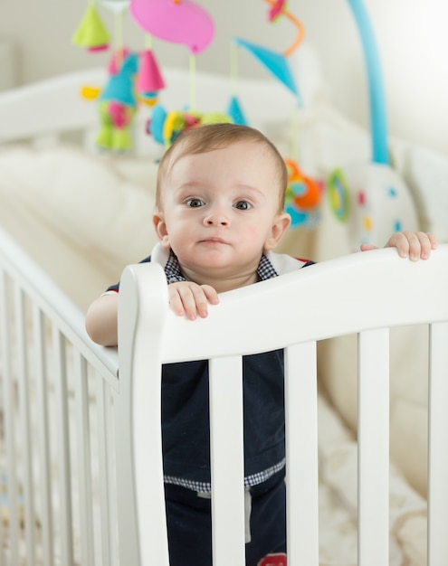 Portrait of energetic cute toddler