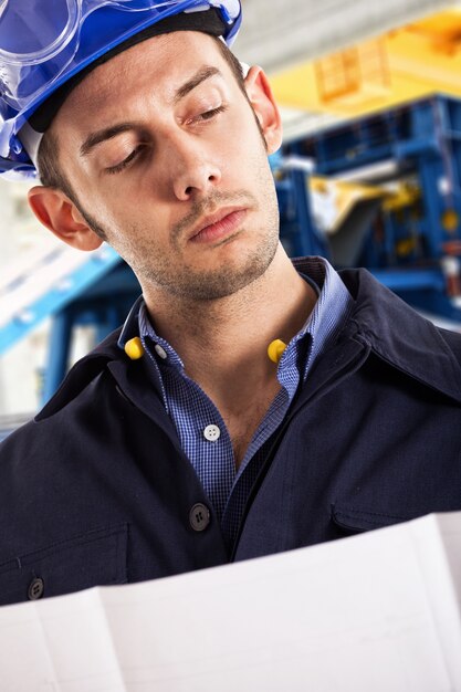 Portrait of an engineer in a factory