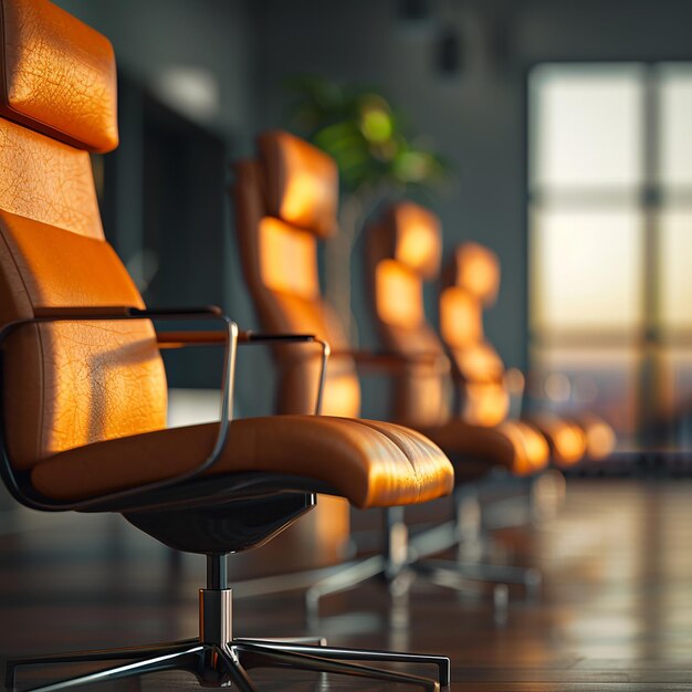 Photo portrait of enhanced office chair on white background