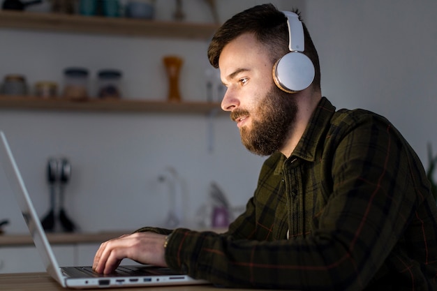 Portrait of entrepreneur working from home