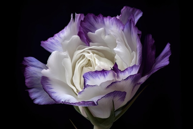 Portrait of eustoma bloom with focus on its delicate petals and intoxicating scent