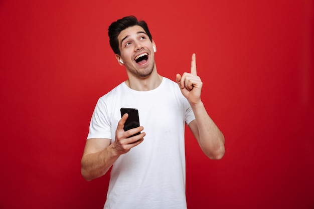 Portrait of an excited young man