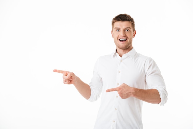 Portrait of an excited young man