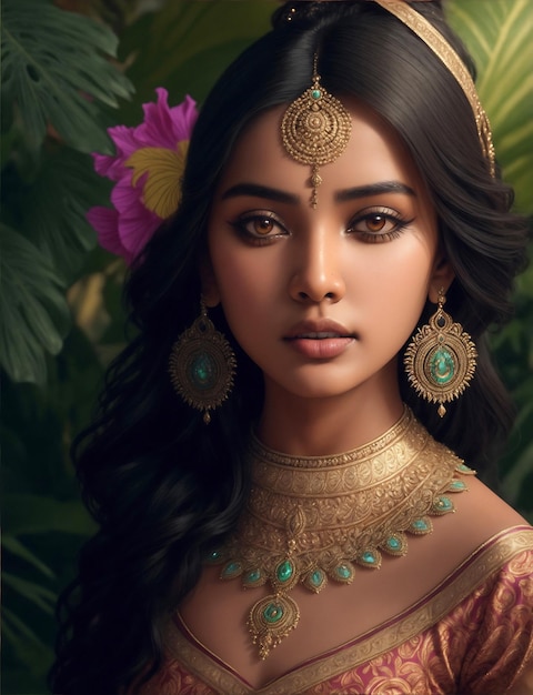 A Portrait of Exquisite Indian Beauty