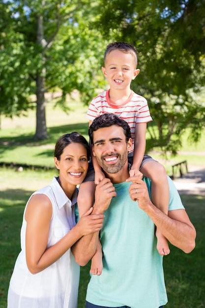 Portrait of family enjoying time together in the park