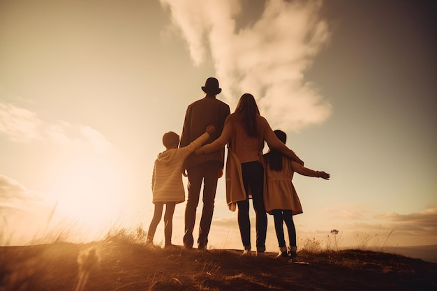 Portrait of a family having fun together outdoors