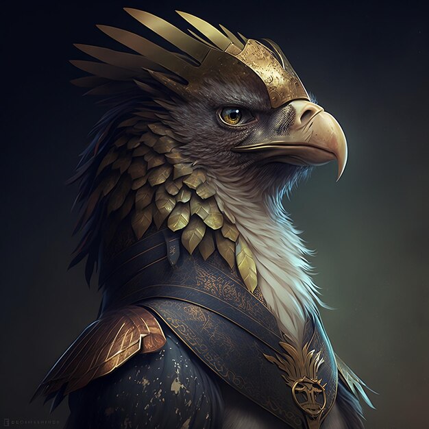 Portrait of fantasy griffin