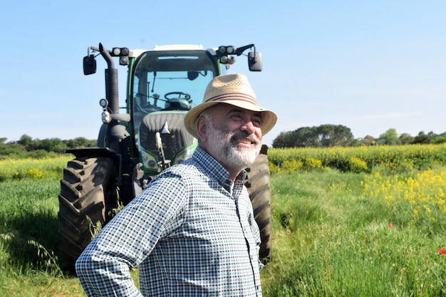 Portrait of a farmer on the field