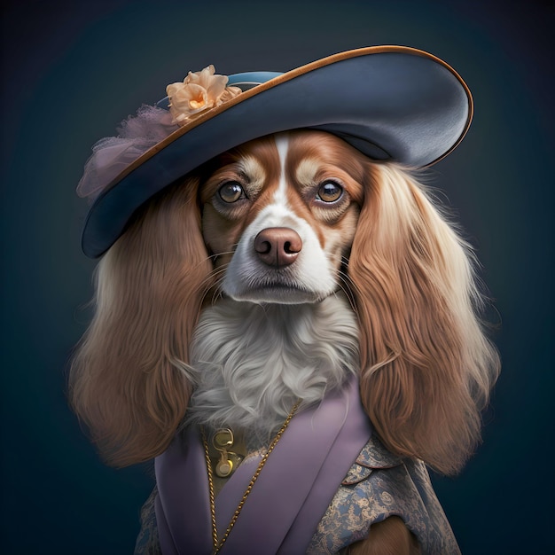 ファッション犬の肖像 illustartion トレンディで面白い artxA