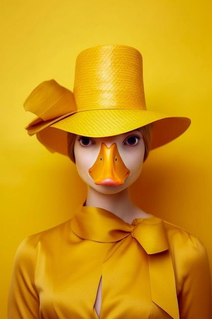 Portrait of a fashion goose illustartion trendy and funny art AI GeneratedxA