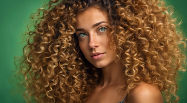 Photo portrait of a fashion woman curly hairs of a woman portrait of a pretty young fashion model