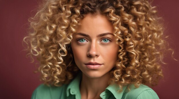 Photo portrait of a fashion woman curly hairs of a woman portrait of a pretty young fashion model