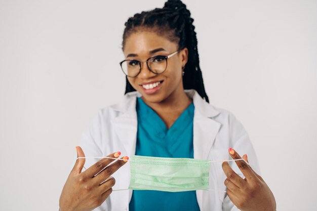 Portrait of female african american healthcare worker