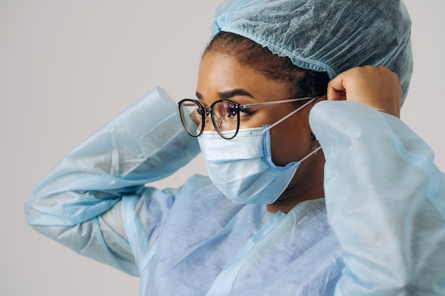 Portrait of female african american healthcare worker