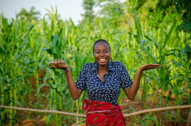 Portrait of a female african farmer smiling