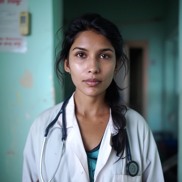 A portrait of a female doctor from Bangladesh