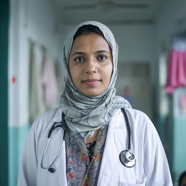 A portrait of a female doctor from Bangladesh