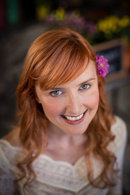 Portrait of female florist smiling