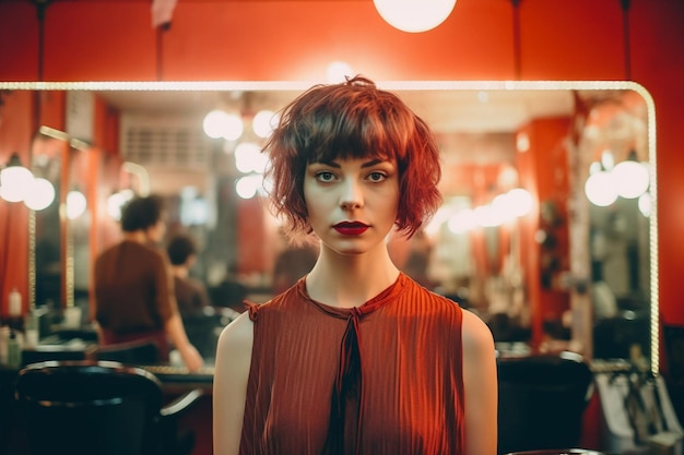 Portrait of female hairdresser in salon