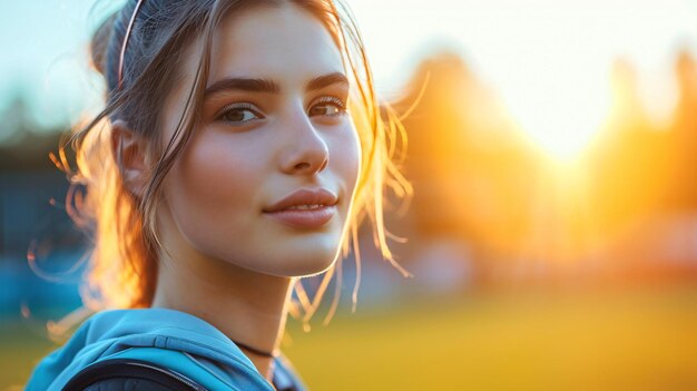 Foto ritratto di una personal trainer femminile concetto di sport stile di vita sano copia spazio