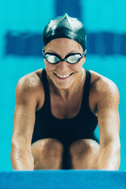 Photo portrait of female swimmer