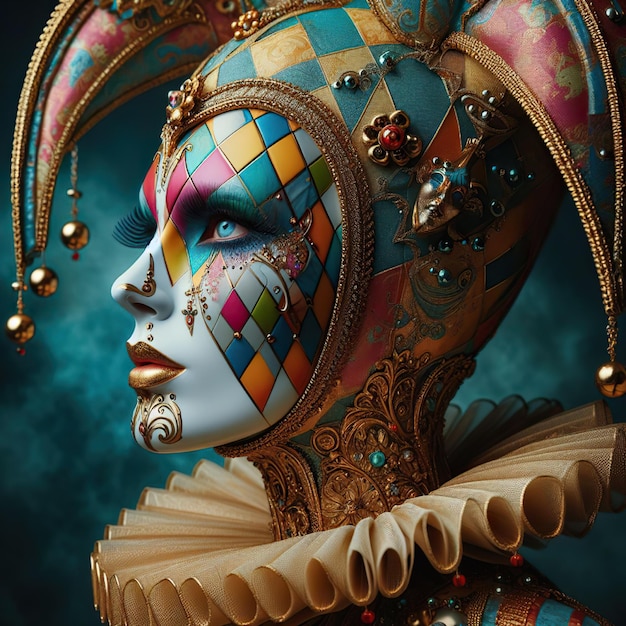 Portrait of a female Venetian Carnival Mask