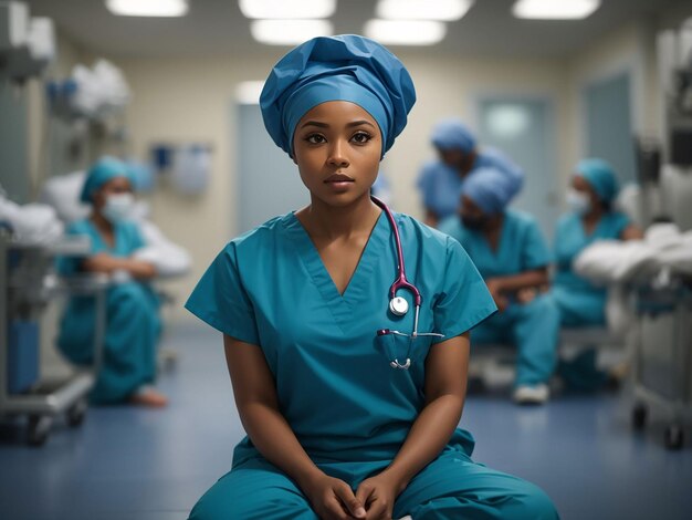 Portrait of female working nurse