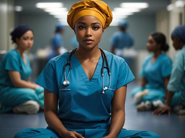 Portrait of female working nurse