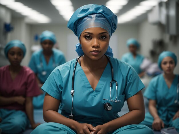 Portrait of female working nurse