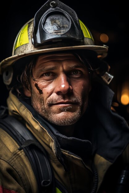 Portrait Of Firefighter Generative AI