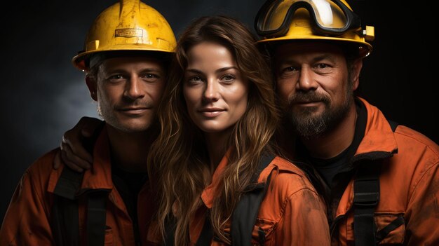 Portrait of a firefighter in a helmet