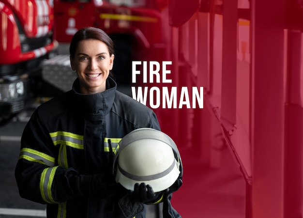 Portrait of firewoman