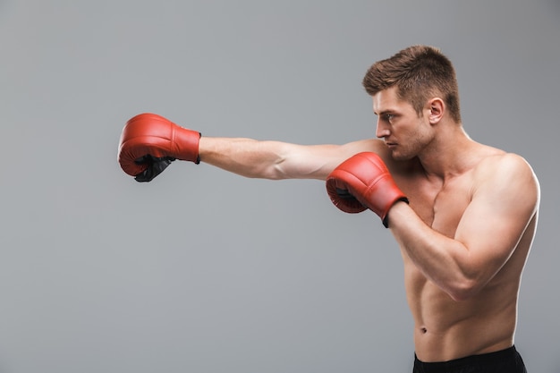 Portrait of a fit shirtless sportsman