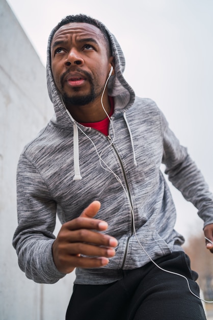 Portrait of fitness man running