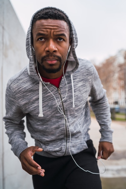 Portrait of fitness man running