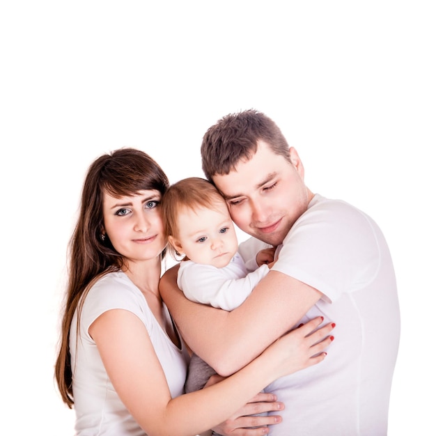 Portrait of friends against white background