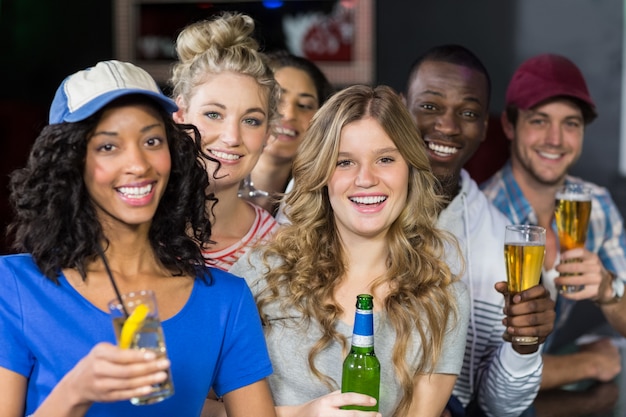 Portrait of friends having a drink