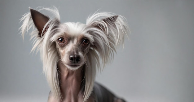 Portrait of a funny Chinese Crested A wonderful pet AI generated