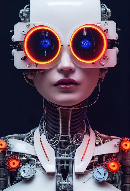 Portrait of a futuristic fantasy robot from the future